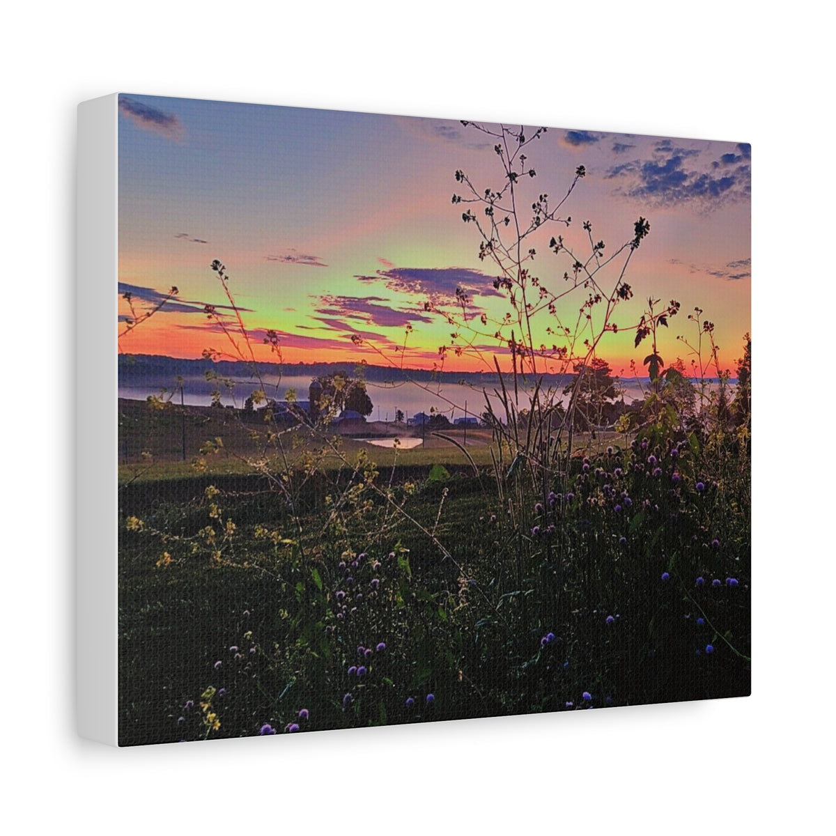 Sunset Meadow Canvas Print — Stretched Matte Wall Art
